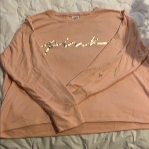 Pink sleep top plush long sleeve loungewear blush